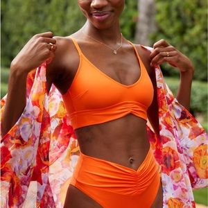 Aerie scrunch orange bathing suit